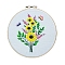 Spring Flower DIY Embroidery Kits, Including Printed Fabric, Embroidery Thread & Needles, Embroidery Hoops, Yellow, 200mm