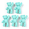 Opaque Acrylic Pendants, Bear, Pale Turquoise, 37x28x13mm, Hole: 2.5mm, about 133pcs/500g