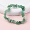 Unisex Chip Natural Green Aventurine Beaded Stretch Bracelets, Inner Diameter: 1-3/4~2 inch(4.5~5cm)