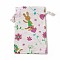 Bunny Burlap Packing Pouches, Drawstring Bags, Rectangle with Rabbit & Flower Pattern, Colorful, 14~14.4x10~10.2cm