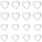 Gorgecraft 200Pcs 2 Style Acrylic Rhinestone Cabochons, Flat Back & Back Plated, Faceted, Heart, Clear, 15~25x14.5~24x2~4mm, 100pcs/style