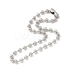 Tarnish Resistant 304 Stainless Steel Ball Chain Necklace & Bracelet Set STAS-D181-02P-01B-2