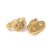 Brass Micro Pave Clear Cubic Zirconia Slide Charms KK-P239-18G-2