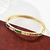Brass Micro Pave Cubic Zirconia Hinged Bangles for Women BJEW-K274-08G-3