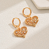 Fashionable Fringed Heart Tassel Brass Hoop Earrings IJ9645-2