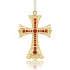 Golden Plated Alloy Cross Big Pendants ALRI-J026-21G-1