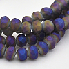 Full Rainbow Plated Faceted Rondelle Glass Beads Strands EGLA-J054-4x3mm-FR02-1