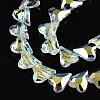 Electroplate Transparent Glass Beads Strands EGLA-N002-44-01-5