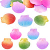 10Pcs 5 Colors Spray Painted Natural Scallop Shell Big Pendants SSHEL-TA0001-23-1