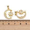 Rack Plating Planet Brass Micro Pave Cubic Zirconia Pendants KK-E102-31G-1-2