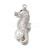 Brass Micro Pave Clear Cubic Zirconia Pendants KK-K427-47P-1