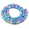 Handmade Polymer Clay Beads Strands CLAY-R089-6mm-101-2