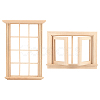 2Pcs 2 Styles Mini-Display Wood Windows DJEW-OC0001-12-1