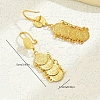 Elegant Vintage Brass Coin Flat Round Tassel Hoop Earrings NB9572-5