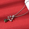 Christmas Snowflake Brass Micro Pave Cubic Zirconia Pendants Necklaces NJEW-L468-01P-B01-3