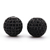 Brass Micro Pave Cubic Zirconia Beads ZIRC-Q013-12mm-143B-3