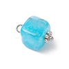 Dyed Natural Agate Cube Charms PALLOY-JF03964-4