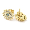 Evil Eye Real 18K Gold Plated Brass Stud Earrings EJEW-L269-087G-01-2