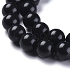 Natural Black Stone Beads Strands X-G-I288-A02-8mm-2