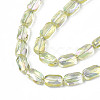 Electroplate Transparent Glass Beads Strands EGLA-N002-25-C02-3