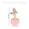 1 Pair Butterfly Alloy Rhinestone Dangle Stud Earrings EJEW-LP0007-069-2