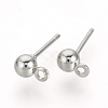 Iron Ball Stud Earring Findings X-KK-R071-09P-1