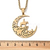 201 Stainless Steel Hollow Cut Cowboy Moon Pendant Necklaces NJEW-H065-26G-3