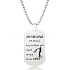 201 Stainless Steel To My Dad Dog Tag Pendant Ball Chain Necklaces FS-WG527E6-13-1