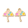 Umbrella with Heart Alloy Enamel Pendants ENAM-B044-02G-2