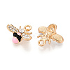 Alloy Rhinestone and Enamel Pendants PALLOY-T092-41G-02-2