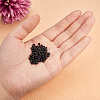 1 Box 8/0 Glass Seed Beads Round  Black for Jewelry Making 3mm SEED-PH0005-10-3