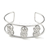 Non-Tarnish 304 Stainless Steel Wide Textured Open Cuff Bangles BJEW-Q348-05P-08-2