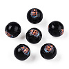 Halloween Theme Wood European Beads WOOD-N016-04F-1