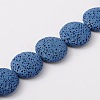 Lentil Dyed Synthetic Lava Rock Beads Strands G-N0103-21-1