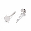 925 Sterling Silver Round Flat Pad Stud Earring Findings STER-T002-200S-2