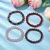4Pcs Constellation 8mm Round Natural Sesame Jasper & Carnelian & Rhodonite BJEW-JB10636-2
