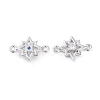 Brass Micro Pave Cubic Zirconia Links ZIRC-L097-012P-2