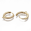 Brass Huggie Hoop Earring Findings ZIRC-F103-03-G-2