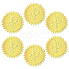 12 Sheets Self Adhesive Gold Foil Embossed Stickers DIY-WH0451-018-1