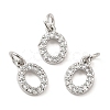Brass Micro Pave Grade AAA Cubic Zirconia Charms ZIRC-P067-11P-O-NR-1