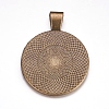 Flat Round Alloy Pendant Cabochon Settings LS-PALLOY-A15654-AB-3