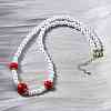 Brass & ABS Imitation Pearl Round Graduated Beaded Necklaces NJEW-D314-03G-3