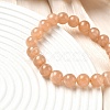 Natural Sunstone Beaded Stretch Bracelets for Men Women BJEW-I322-01-3