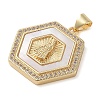 Brass Micro Pave Cubic Zirconia Pendants KK-I712-52G-07-2