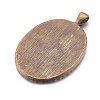 Oval Tibetan Style Alloy Big Pendant Cabochon Settings PALLOY-L164-01-NF-3