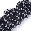 Natural Black Onyx Round Beads Strands GSR12mmC097-1