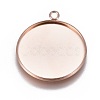 Ion Plating(IP) 304 Stainless Steel Pendant Cabochon Settings STAS-G127-13-25mm-RG-1