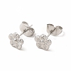Non-Tarnish 304 Stainless Steel Flower Stud Earrings for Women EJEW-C004-07P-1