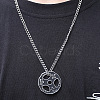 Fitness Barbell Alloy Black Enamel Pendant Necklaces for Men FS-WG955E3-01-2