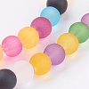 Frosted Glass Beads Strands FGLA-MSMC001-04-3